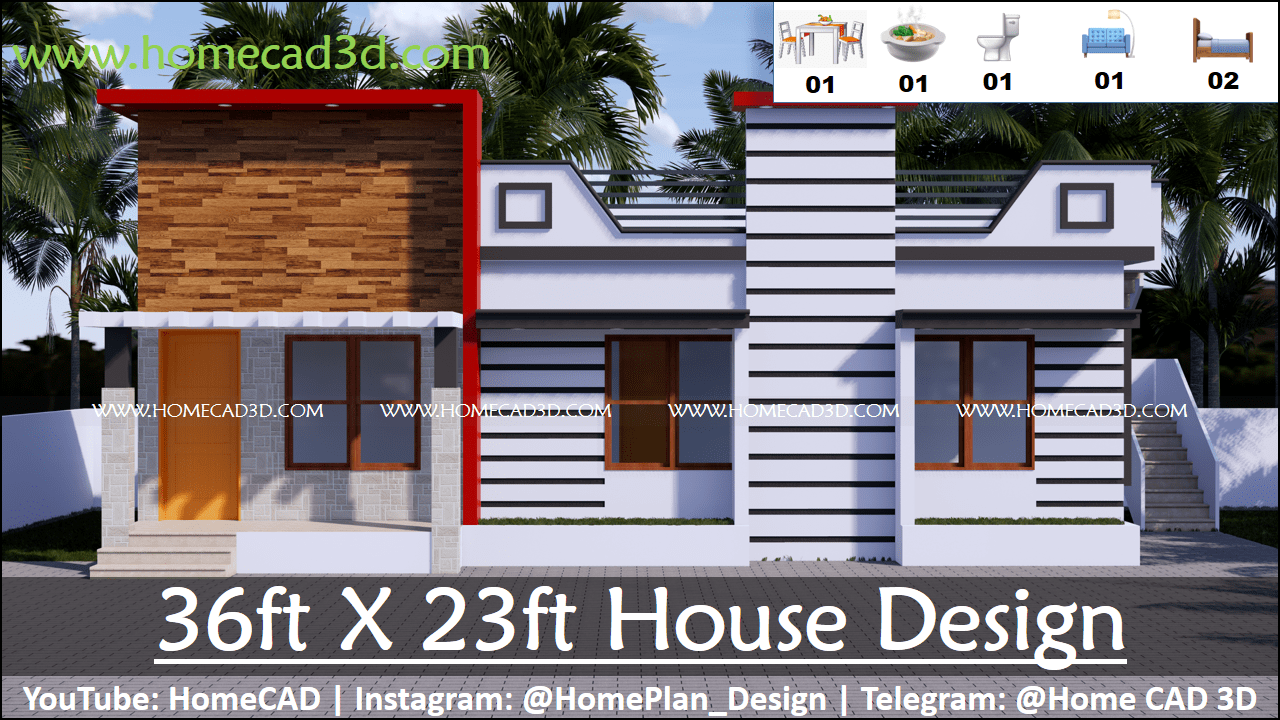 36x23 House Design 828sq Ft Free