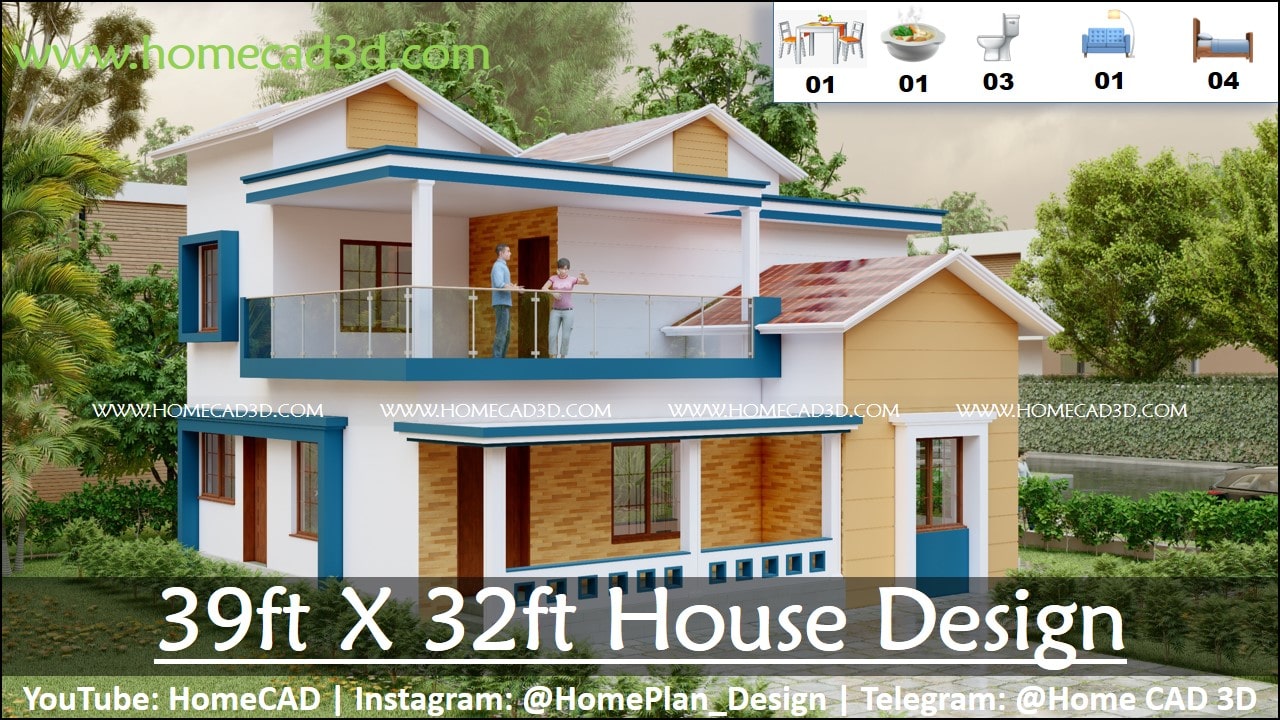 39x32 House Design Floor Plan