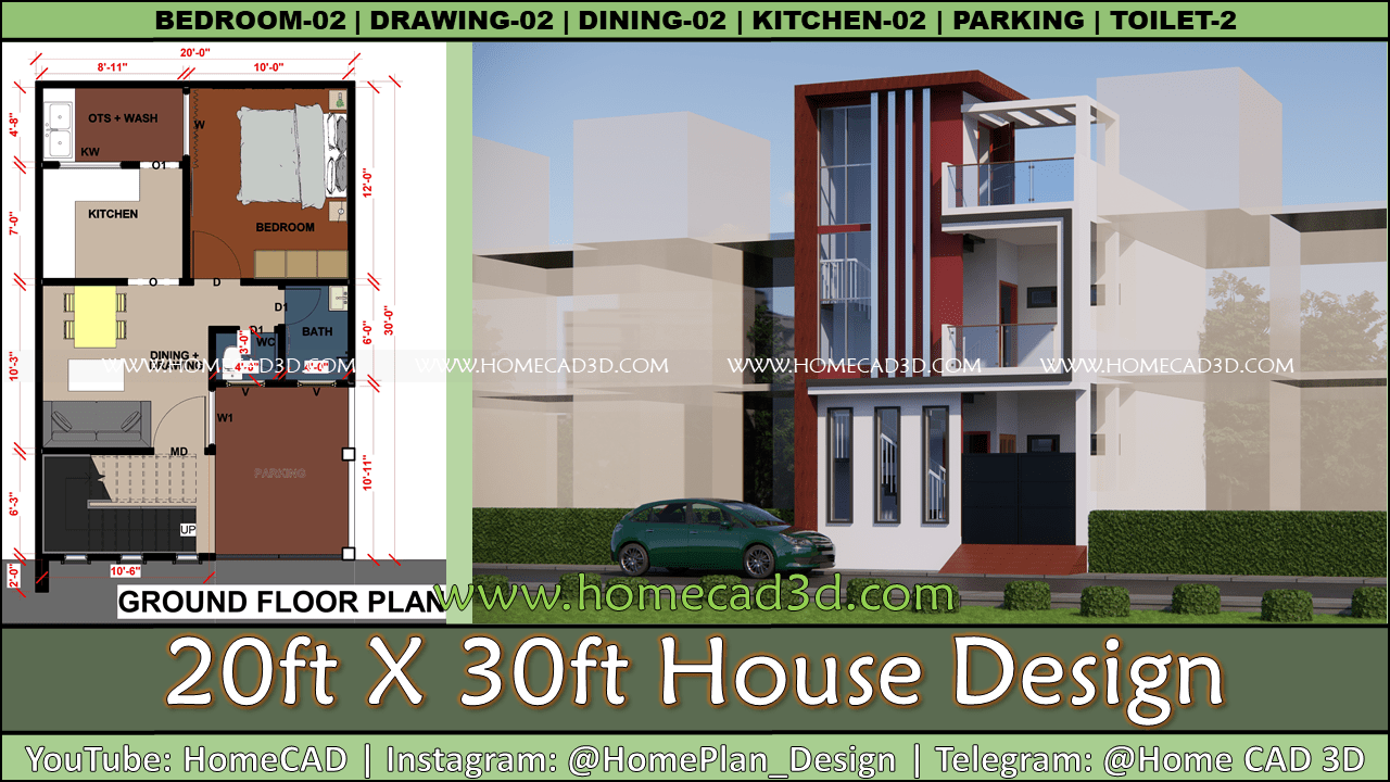 20x30 East Facing Duplex House Plan With Car Parking My Little Indian