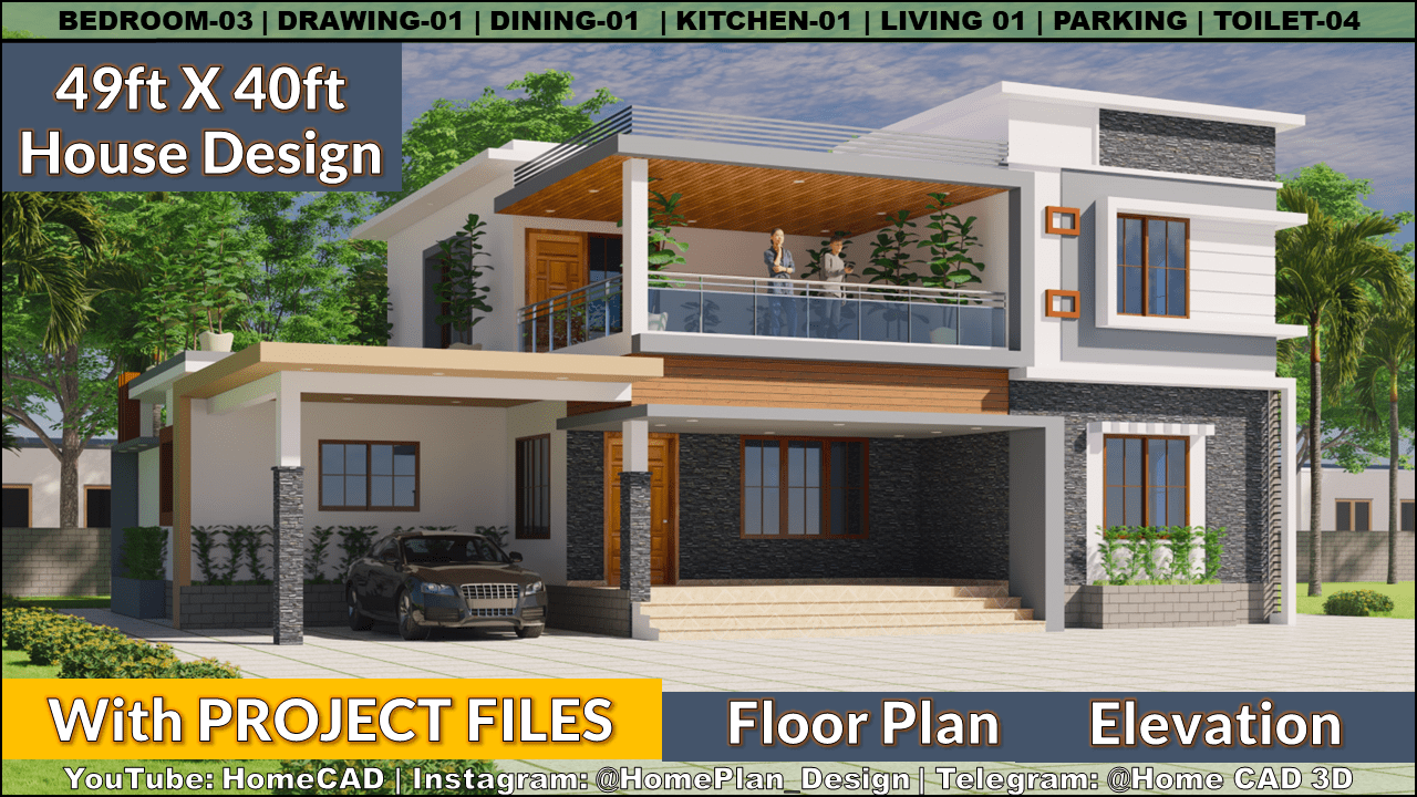 49x40 Kerala House Design With Floor