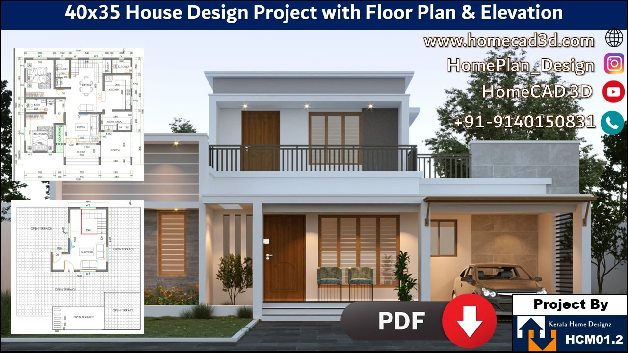 40x35 Home Design With Floor Plan